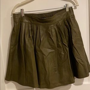 Faux Leather Olive Skirt